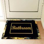 فرشینه طرح Bathroom مشکی