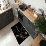 فرشینه طرح kitchen مشکی طلایی