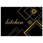 فرشینه طرح kitchen مشکی طلایی