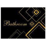 فرشینه طرح bathroom مشکی طلایی