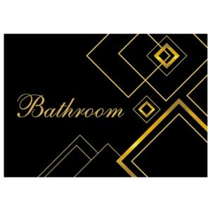 فرشینه طرح bathroom مشکی طلایی